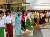 Ritual sweeping of the temple