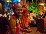 Performer at ethnic restaurant  Cape Town, South Africa