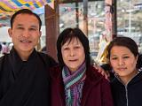 Goenpo's family  Goenpo, left, our guide, his mother, and his sister.