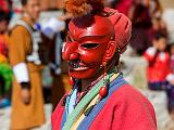 Clown at Paro festival  The clowns are not only background levity at the festival, but prompters for the dancers lest they forget their parts.  The role is similar to the Shakespearian jester.  Lay people take these roles.
