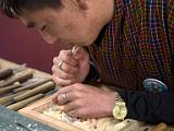 Carving student at craft school