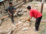 Splitting wood