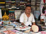 Yangon street market book shop  Look at the Shwedagon book - you'll be seeing Fred's pictures of this pagoda later.