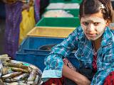 Razor clam vendor  Thanaka, from ground tree bark, has been used for facial ornamentation for millenia. Its scent is similar to sandalwood.