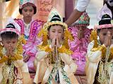 Initiates  Young children get initiated as monks and nuns.  The ceremony commemerates the Buddha's origins as a prince. The first monk experience is typically a week.  Many spend weeks a year throughout their lives.