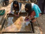 Making paper with flower and leaf inclusions