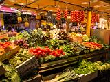 La Boqueria market on La Rambla  Barcelona, Spain