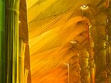 Sagrada Familia lit by stained glass windows  Barcelona, Spain