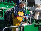 Working a hydraulic arm  Getaria, Spain
