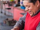 Preparing sea urchin ceviche  Chiloe Island, Chile