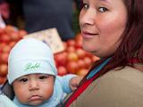 Mother and child at market  Valparaiso, Chile